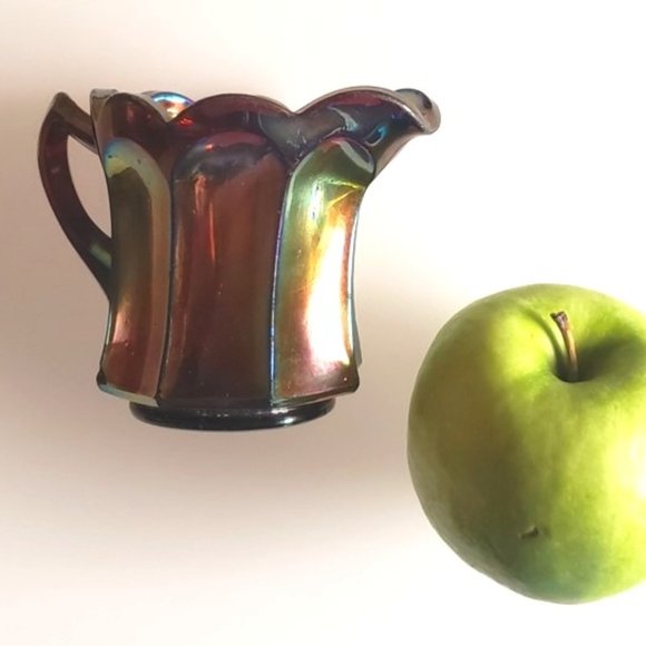 Antique Amethyst Carnival Glass Breakfast Creamer by Imperial Glassworks - Picture 5 of 8